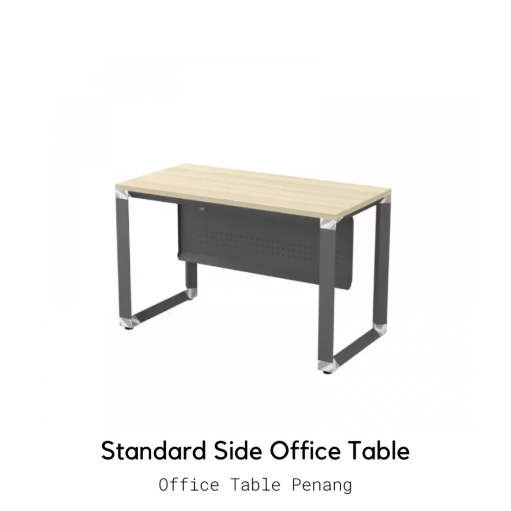 Standard Side Office Table With Metal Front Panel | Office Table Penang