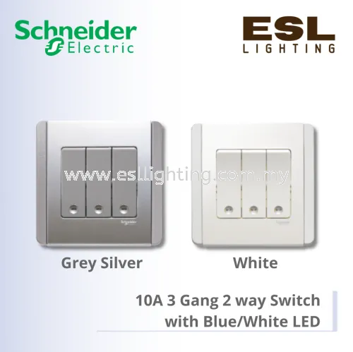 SCHNEIDER NEO SERIES VERTICAL DOLLY SWITCHES 10A 3GANG 1WAY SWITCH E3033V1_EBGS_G11 E3033V1_EWWW_G11