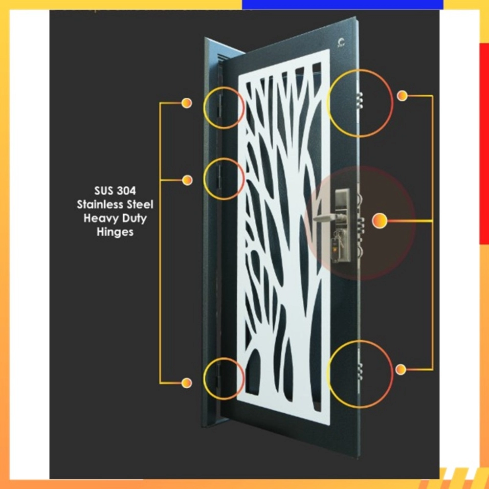 TOP SECURITY DOOR M.S LASER SINGLE LAYER PREMIUM MA [3' X 7']