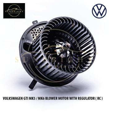 MOBLVWGTIMK5WRRC - VOLKSWAGEN GOLF GTI MK5 / MK6 / AUDI A3 / S3 '06 / JETTA / TOURAN '06 / PASSAT '06 VALEO BLOWER MOTOR WITH DENSO REGULATOR ( 5 PIN ) CZ246810-5382 / BEHR H2162 ( RC ) F995428E / 1K2820015F