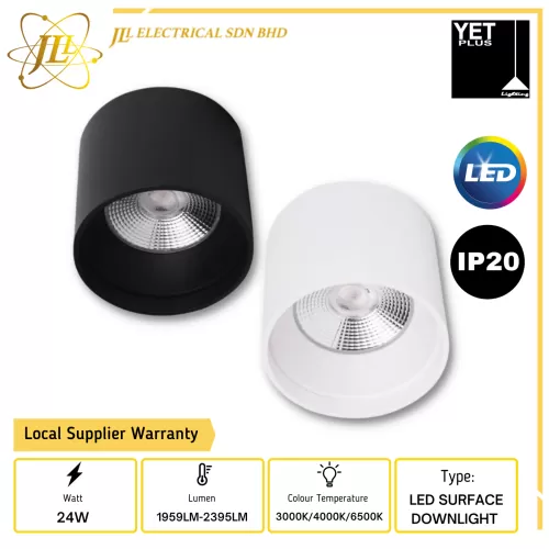 YET INDOOR SERIES S1003 24W 1959LM-2395LM IP20 LED SURFACE DOWNLIGHT [BLACK/WHITE] [3000K/4000K/6500K]