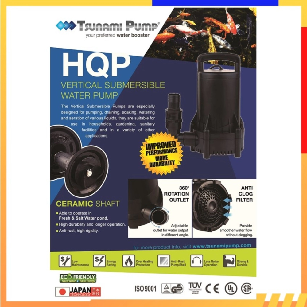 Tsunami HQP-250 / HQP-330 Submersible Pump (12000L)(250W/240V/50HZ)