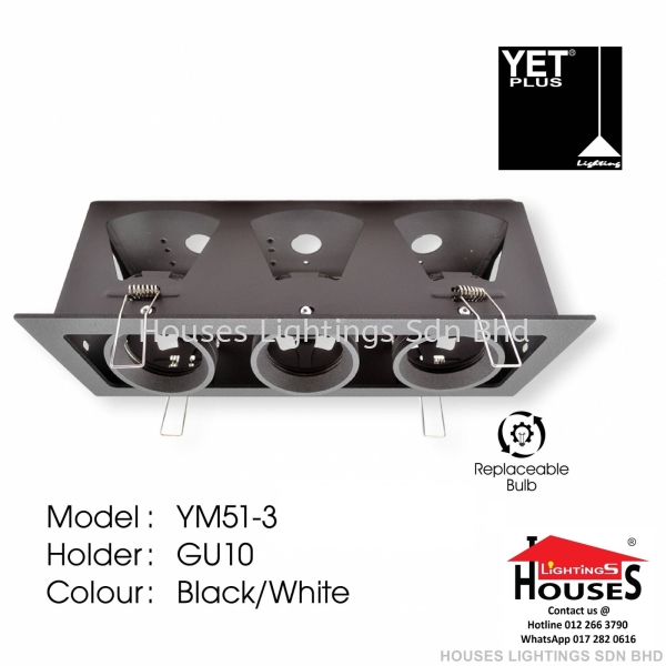 YET YM51-3 BK SQ GU10 Eyeball Fitting Recess/Surface (MR16/GU10/PAR30/AR111) Selangor, Malaysia, Kuala Lumpur (KL), Puchong Supplier, Suppliers, Supply, Supplies | Houses Lightings Sdn Bhd