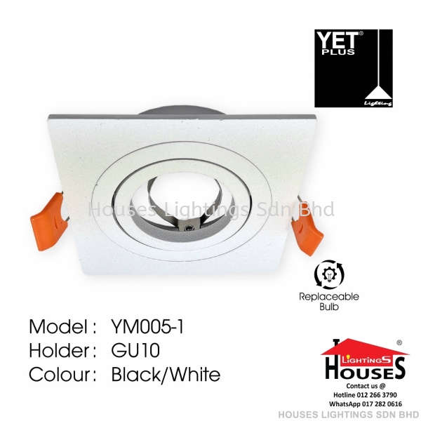 YET YM005-1 WH SQ GU10 Eyeball Fitting Recess/Surface (MR16/GU10/PAR30/AR111) Selangor, Malaysia, Kuala Lumpur (KL), Puchong Supplier, Suppliers, Supply, Supplies | Houses Lightings Sdn Bhd