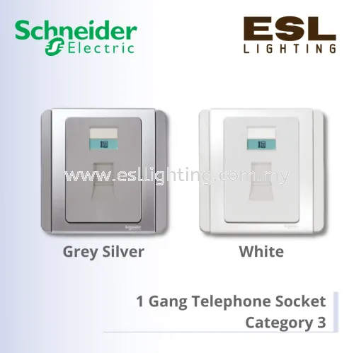 SCHNEIDER NEO SERIES 1 GANG TELEPHONE SOCKET, CATEGORY 3 E3031RJ_GS E3031RJ_WW