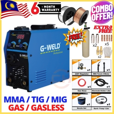 G-WELD MIG209 1KG MIG MMA TIG Welding Machine Welding Set Mig Gas / Gasless