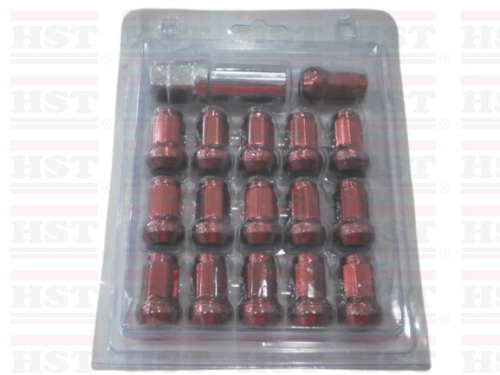 M12x1.25x17 SPORT RIM NUT 16 NUTS WITH 1 SPANER RED (WN-M1024ARED)