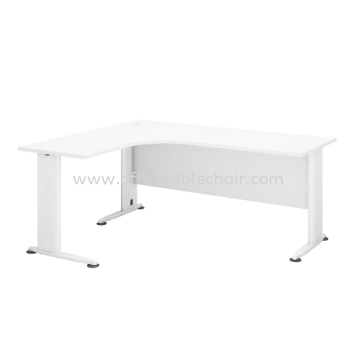 HADI 5' L-SHAPE EXECUTIVE OFFICE TABLE METAL 'J' LEG C/W WOODEN MODESTY PANEL AHL 1515(L)