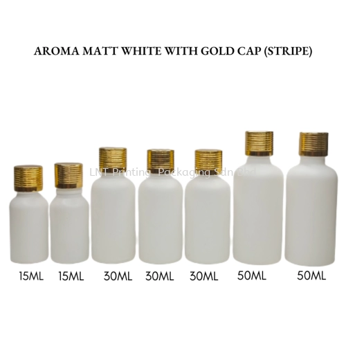 Aroma Matt White Bottle with Gold Cap (STRIPE)