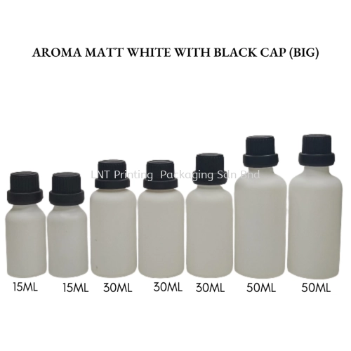 Aroma Matt White Bottle with Black Cap (BIG)