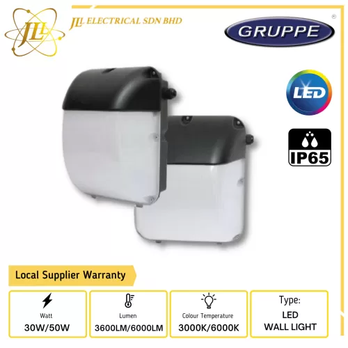 GRUPPE CAPRI LED WALL LIGHT 85V-265V 3600LM/6000LM 120D IP65 BLACK LED WALL BULK HEAD LIGHT [30W/50W] [3000K/6000K]