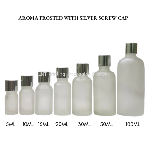 Aroma Frosted Bottle with Silver Screw Cap 