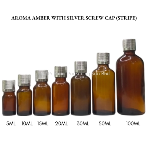 Aroma Amber Silver Screw Cap (Stripe)