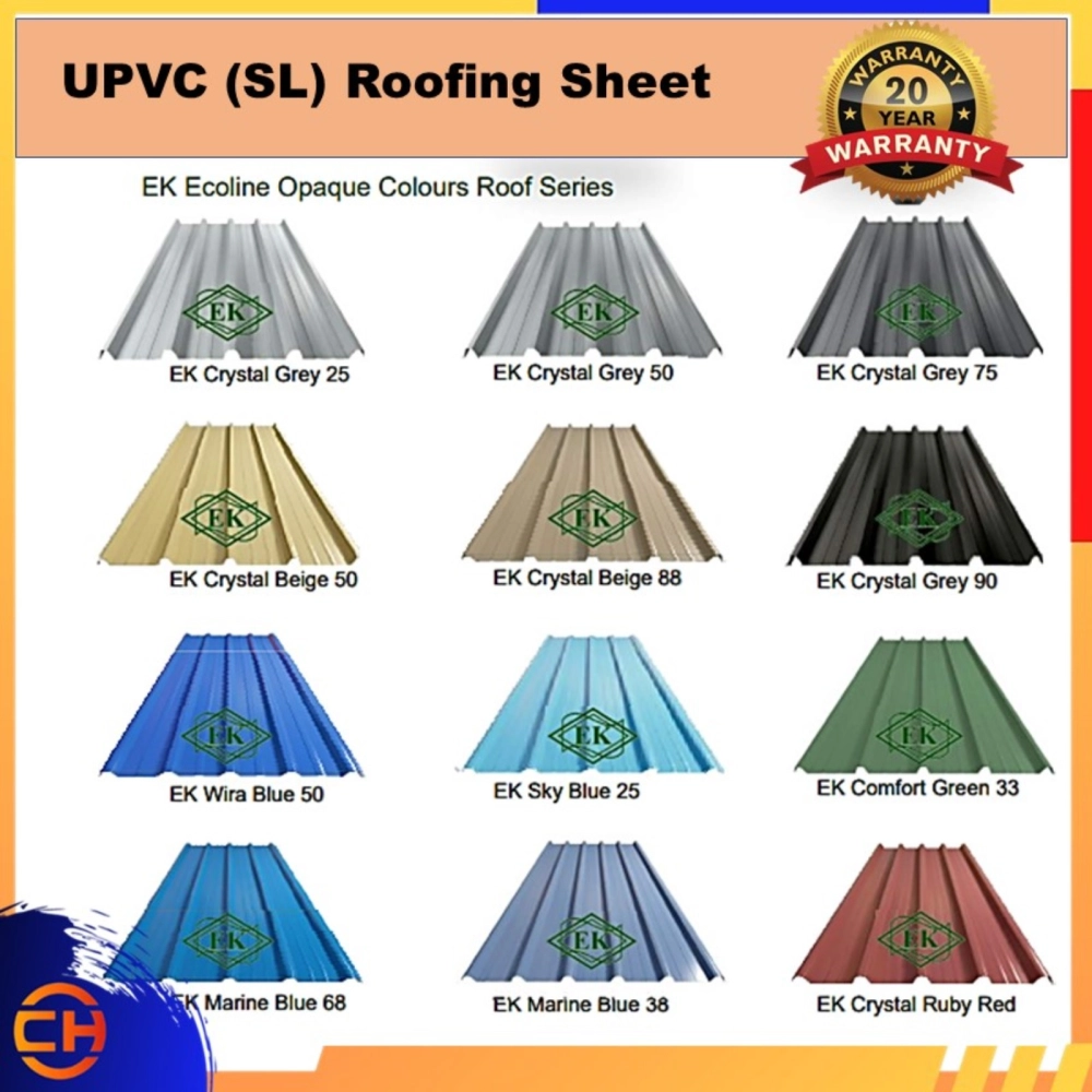 EK Ecoline uPVC (SL) Roofing Sheet.100% Peace of Mind.  There's No Better Roof. The Best Solar Roofs In This Era ECL 27SP  R&W Selection