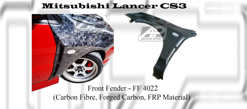 Mitsubishi Lancer CS3 Front Fender (Carbon Fibre, Forged Carbon, FRP ...
