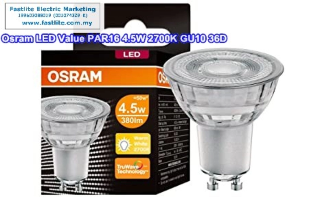 Osram LED Value PAR16 4.5W 240V 36D GU10