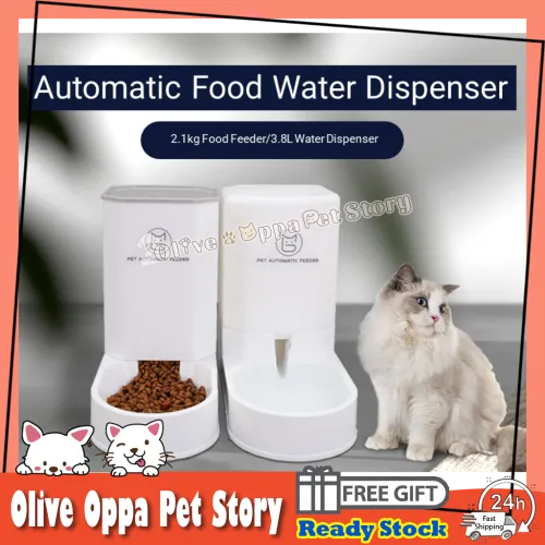 3.8L Large Pet Food Feeder Water Feeder Cats Food Bowl Water Dispenser / Bekas Makan Minum Kucing