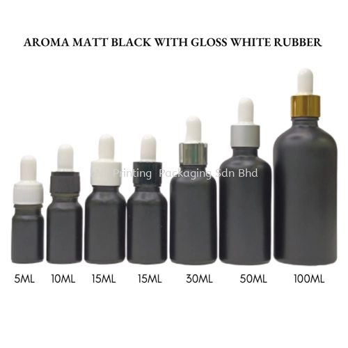 Aroma Matt Black Bottle with White Rubber