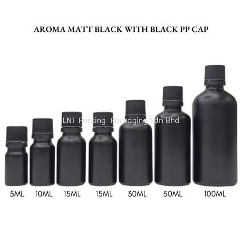 Aroma Matt Black Bottle with Black PP Cap