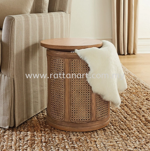 WOODEN SIDE TABLE WITH STORAGE