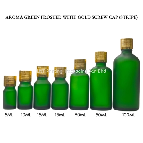 Aroma Green Frosted Bottle with Gold Cap (STRIPE)