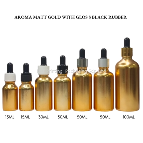 Aroma Matt Gold Bottle with Gloss Black Rubber