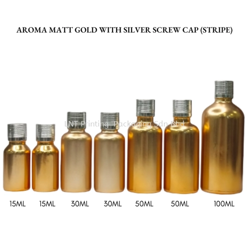 Aroma Matt Gold Bottle with Gold Screw Cap (STRIPE)