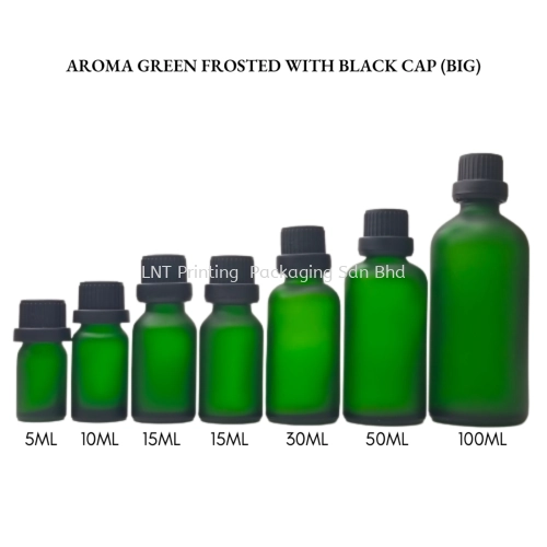 Aroma Green Frosted Bottle with Black Cap (BIG)