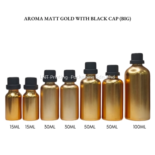 Aroma Matt Gold Bottle with Black Cap (BIG)