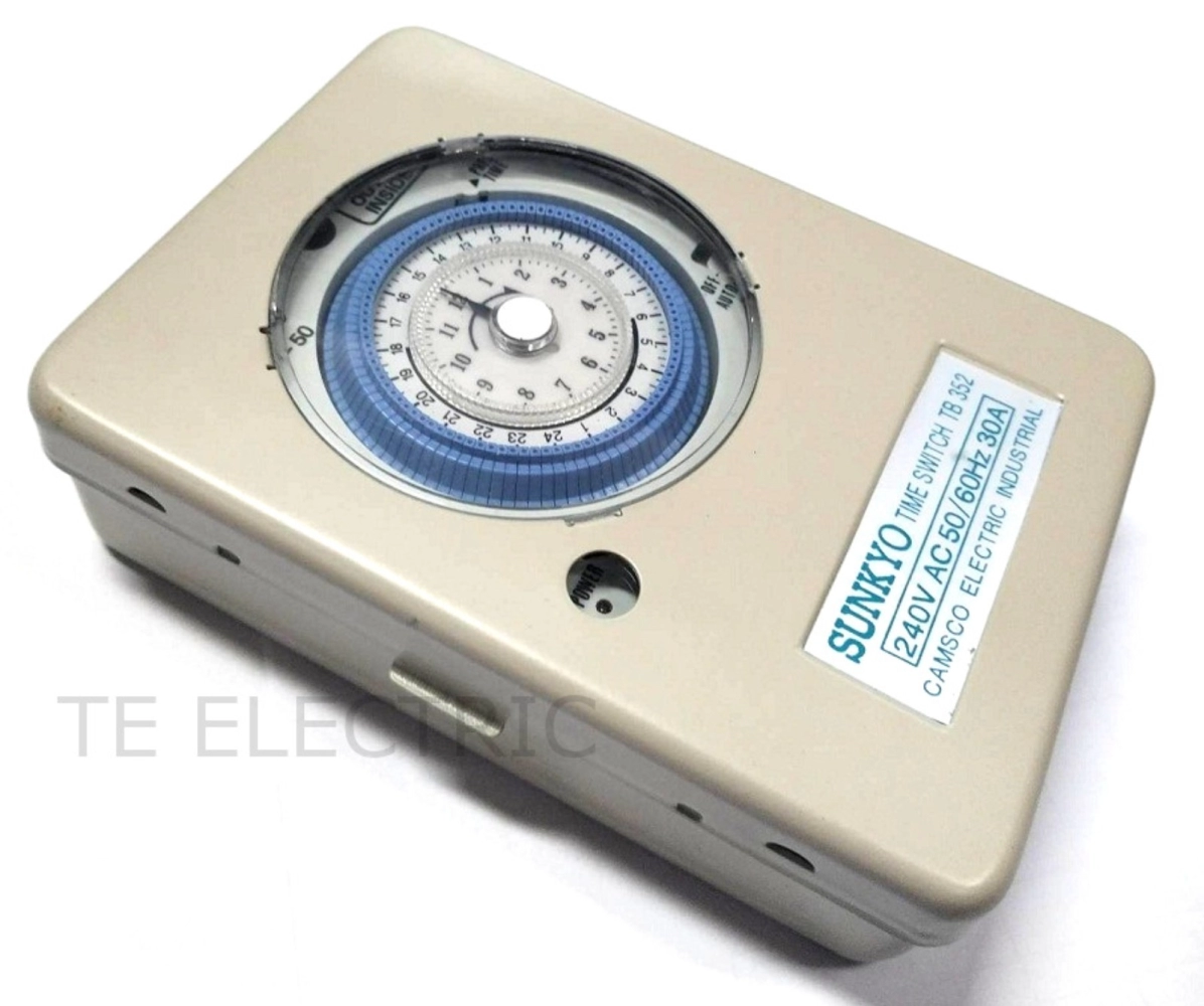 SUNKYO TIME SWITCH WITH METAL CLAD COVER TB352 24 HOURS 240VAC TIMER