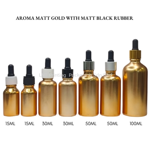 Aroma Matt Gold Bottle with Matt Black Rubber