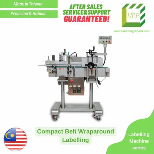  Compact Stepper Motor Belt Wraparound (Round bottle) Labelling Machine 