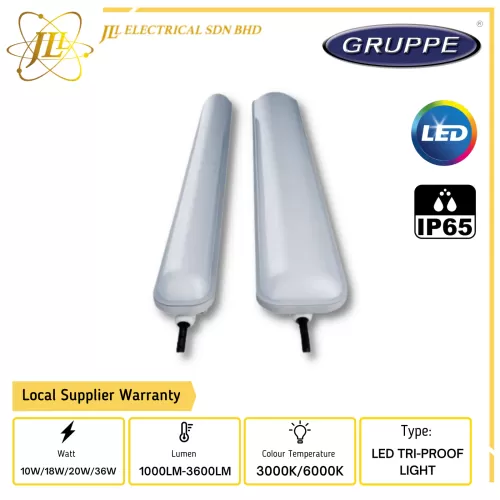 GRUPPE AL06A 110-240V IP65 110D 1000LM-3600LM AQUALED LED TRI-PROOF LIGHT [10W/18W/20W/36W] [3000K/6500K]