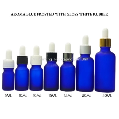 Aroma Blue Frosted Bottle with Gloss White Rubber 
