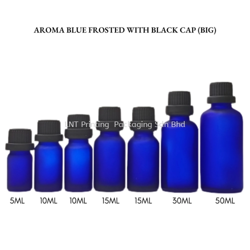 Aroma Blue Frosted Bottle with PP Black Cap (BIG)