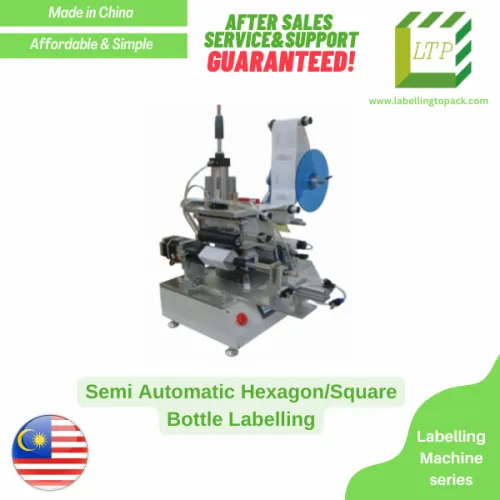  Semi Automatic Hexagon/Square Bottle Labelling Machine (China - Packaging)