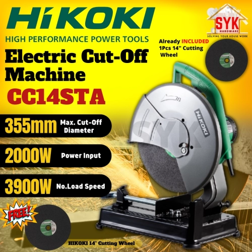 SYK HIKOKI CC14STA 14" 355mm Electric Cut-Off Machine Circular Saw Mesin Potong Besi 2000W + FREE GIFT