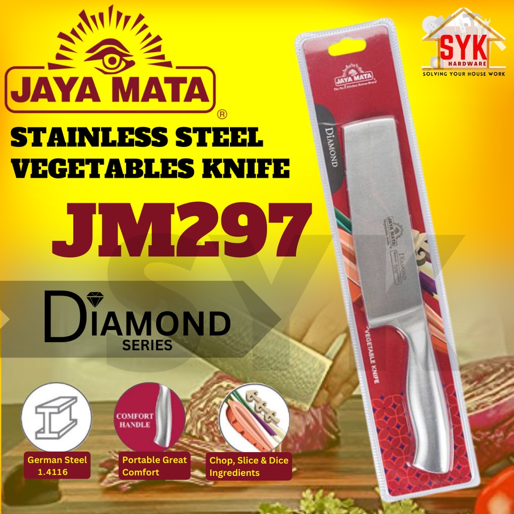 SYK JAYA MATA JM297 165mm 1Pcs Diamond Series Stainless Steel Vegetables Knife Kitchen Slicing Knife Pisau Dapur