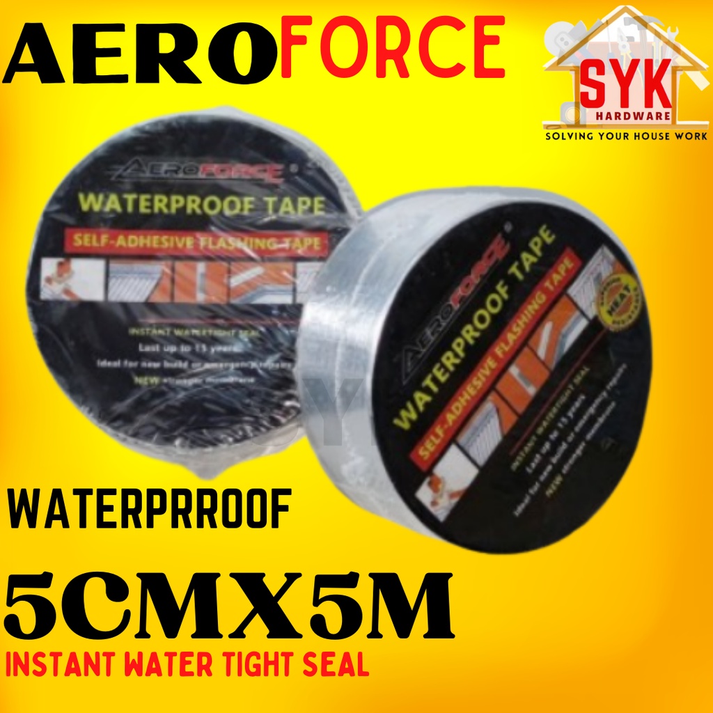 SYK Aeroforce WaterProof Tape Self-Adhesive Washing Tape Fix Strong Tape Leak Sealer Crack Repair 5cm x 5