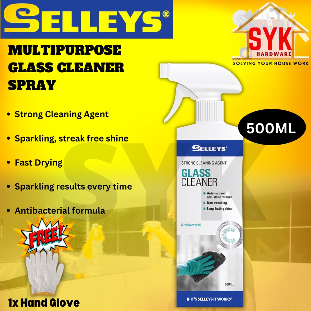 SYK SELLEYS Multipurpose Window Cleaner Spray Glasses Cleaner Mirror Spray Bersihkan Cermin Kaca Free Gift