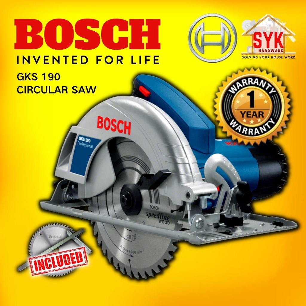 SYK Bosch GKS 190 Professional Handheld Circular Saw Machine Mesin Gergaji Kayu Gergaji Elektrik Bosch - 06016230L0