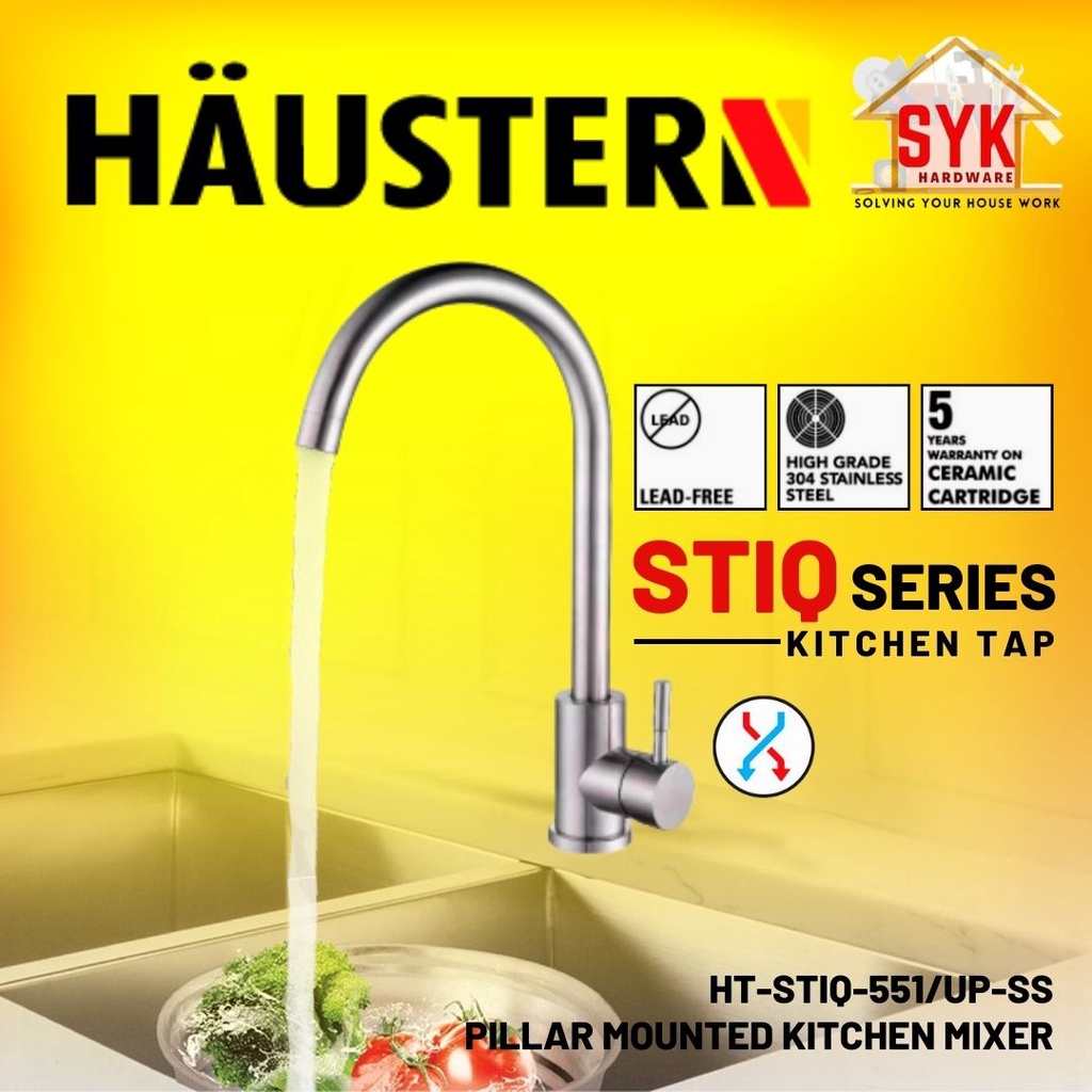 SYK Free Shipping HAUSTERN STIQ Series Pillar Mount Kitchen Mixer Kitchen Sink Tap Water Tap Basin Tap Paip Sinki Dapur