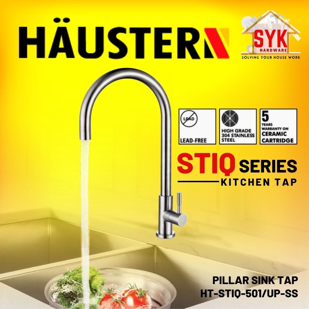 SYK Free Shipping HAUSTERN Pillar Tap HQ-STIQ-501/UP-SS Water Sink Tap Kitchen Tap Kitchen Sink Paip Paip Sinki Dapur