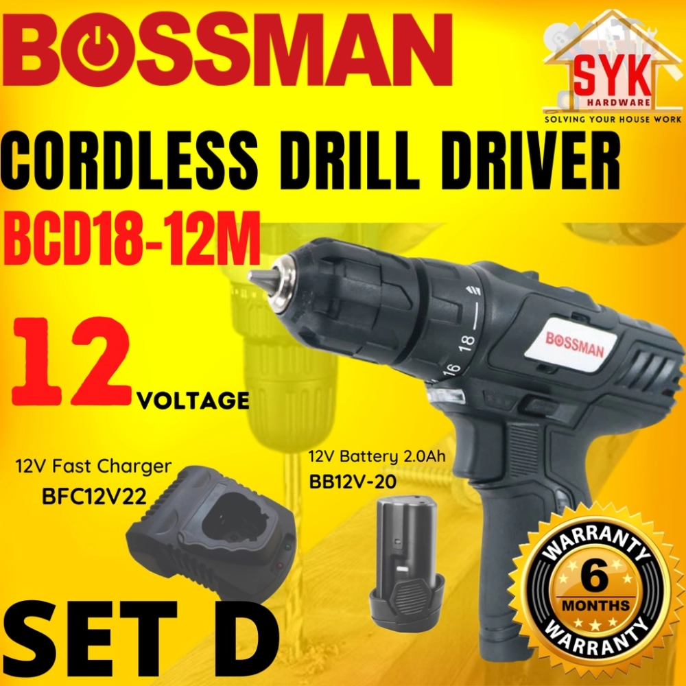 SYK Bossman Cordless Drill Driver BCD18-12M Power Tools Mini Drill