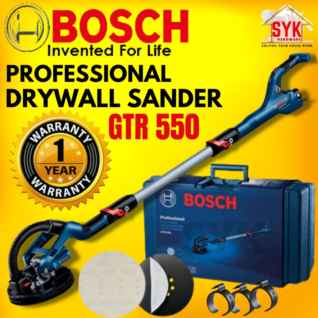 SYK Bosch GTR 550 Professional Drywall Sander Machine Polisher 215mm 9" Sander 550W Mesin Sander Dinding - 06017D40L0
