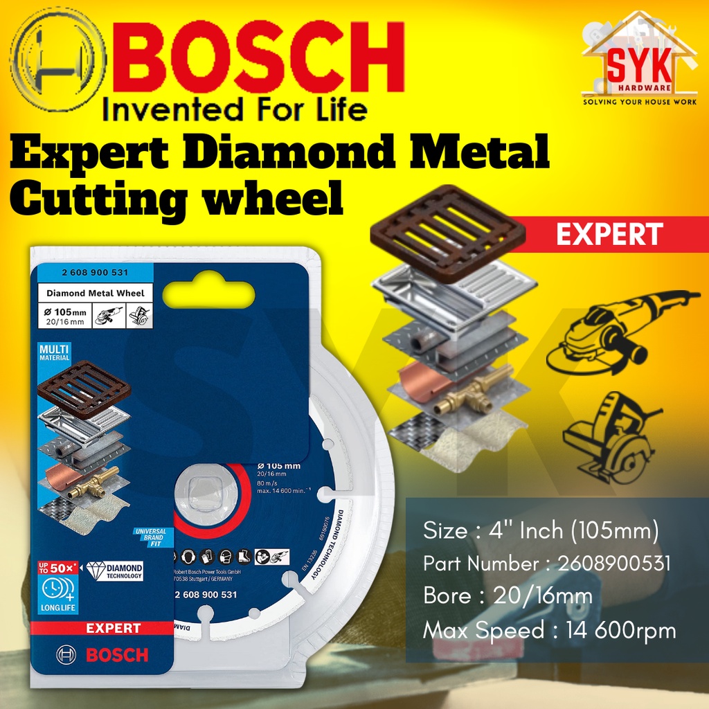 SYK Bosch 2608900531 105mm 1Pcs Expert Diamond Metal Cutting Wheel Grinder Circular Saw Cutting Disc