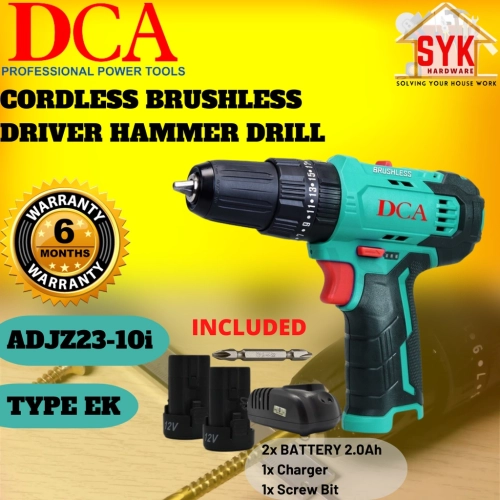 SYK DCA ADJZ23-10i 12V Cordless Brushless Driver Hammer Drill Machine Hand Drill Battery Mesin Gerudi Bateri