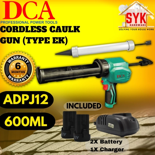 SYK DCA ADPJ12 Cordless Caulk Gun Battery Adhesive Silicone for Filling Sealing Mesin Tembakan Sealant Bateri