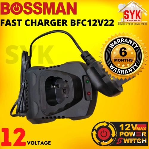 SYK BOSSMAN BFC12V22 Fast Charger Battery Fast Charger Fast Charging Pengecas Bateri Cas Bateri 2.2A 12V