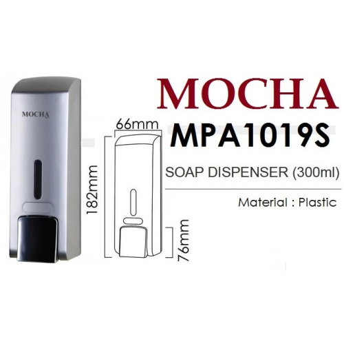 Mocha Wall Mounted Bathroom Liquid Soap Dispenser Penyebar Sabun Dinding MPA1019S (300ml)